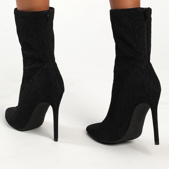 NWT LULUS BLACK SHINE MIDCALF BOOTS - Picture 2 of 8